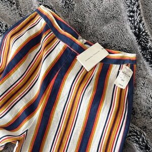 Faithfull the Brand nwt Navy, Red, Yellow Striped Wide Leg Linen Pants